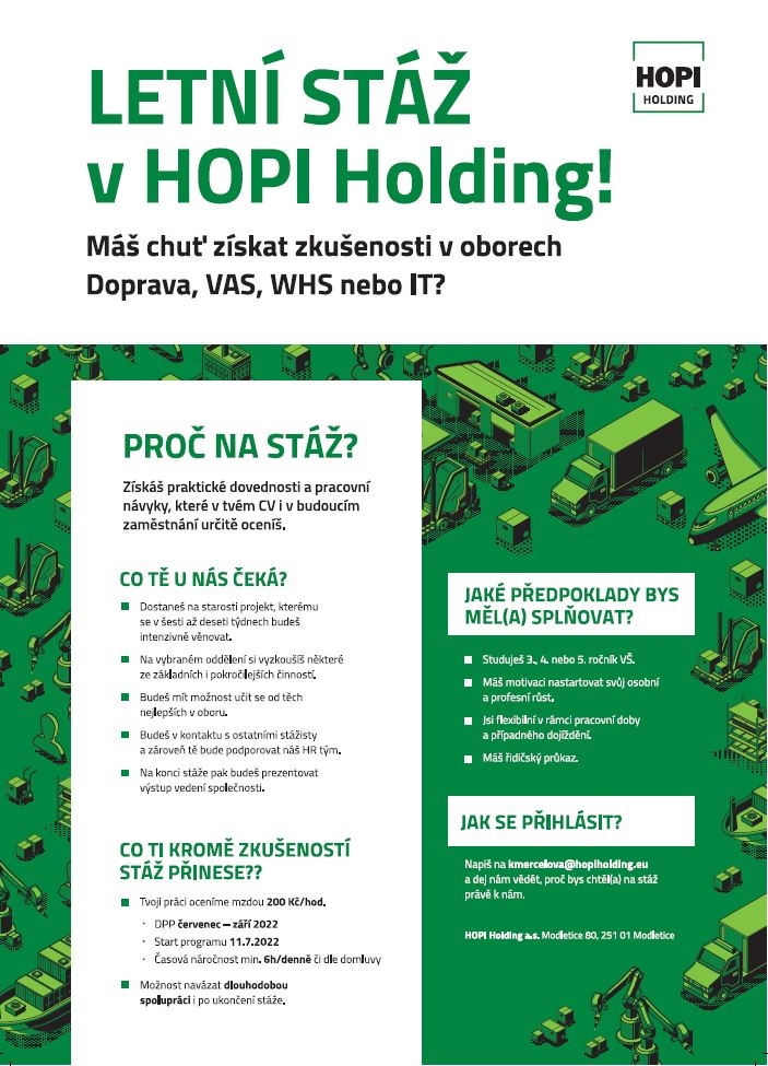 Letní stáž v HOPI Holding