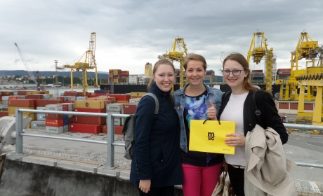 Exkurze do přístavu jako odměna pro nejlepší studenty VS Logistika ve spolupráci s partnerem MSC
