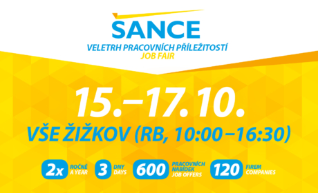 Zveme vás na tradiční veletrh pracovních příležitostí ŠANCE! /15.-17.10. 2024/