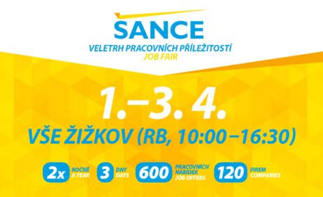 Zveme vás na tradiční veletrh pracovních příležitostí ŠANCE /1.-3.4. 2025/