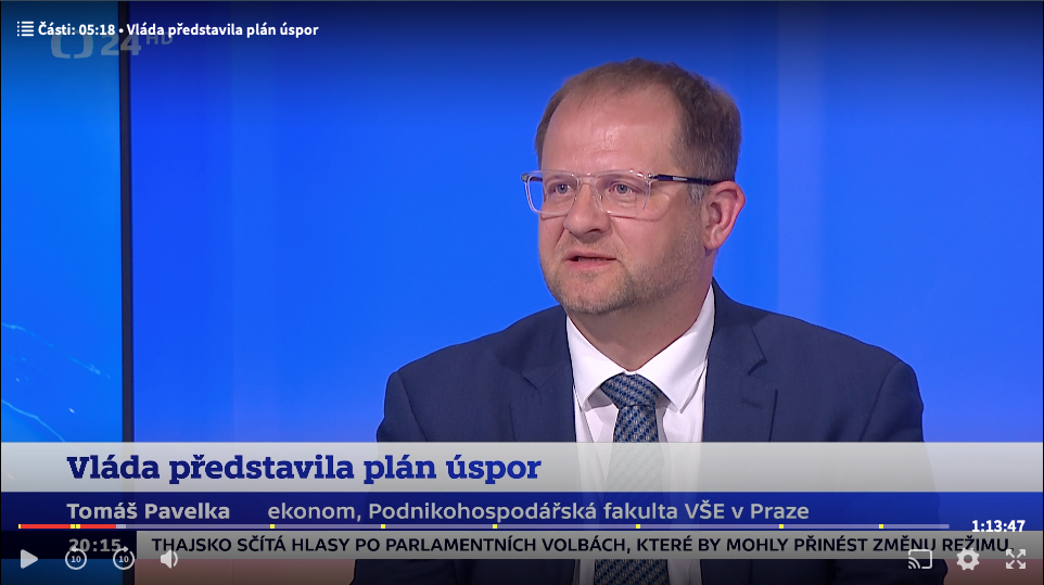Tomáš Pavelka na ČT24 k vládnímu plánu úspor
